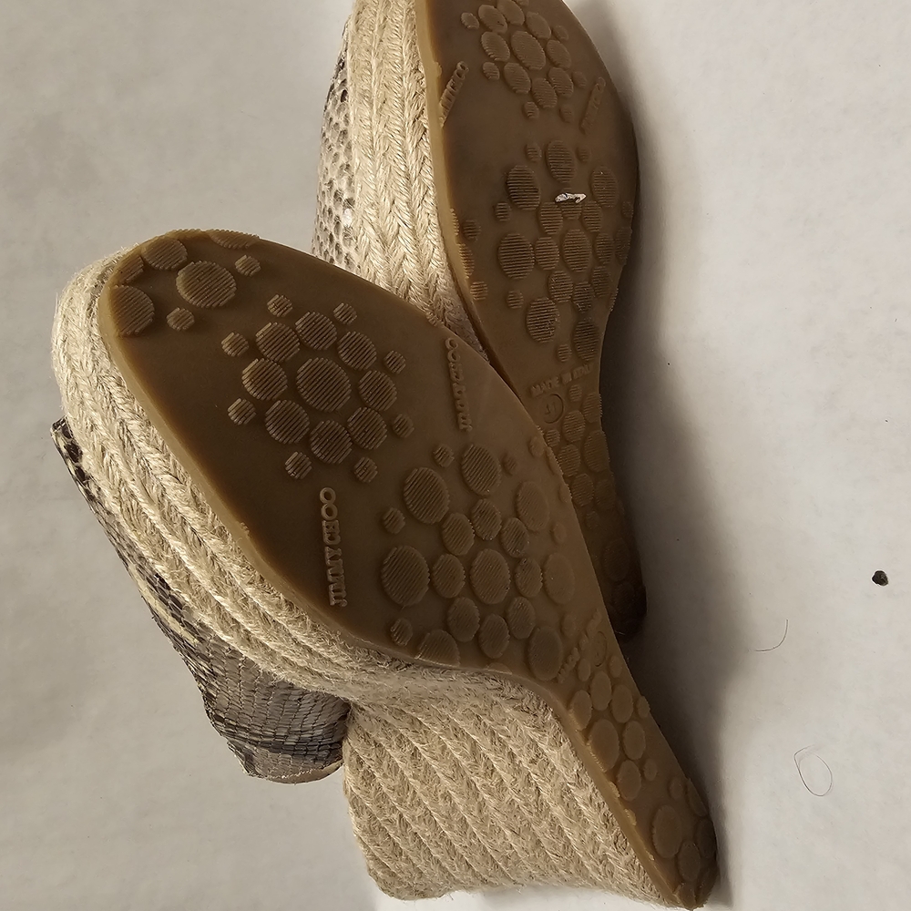 Jimmy Choo Snakeskin Wedge Sandals - Picture 7 of 8